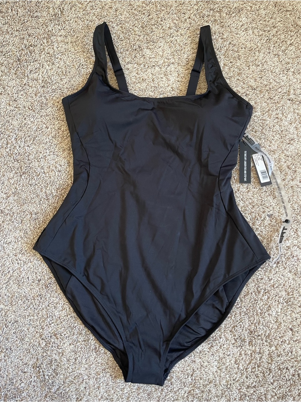 TA3 Pammy Black One Piece Swimsuit 3X Regular Long NWT